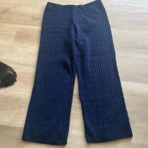 NWT Gap ‘CashmereSoft’ Navy Cable Knit Pants • LG